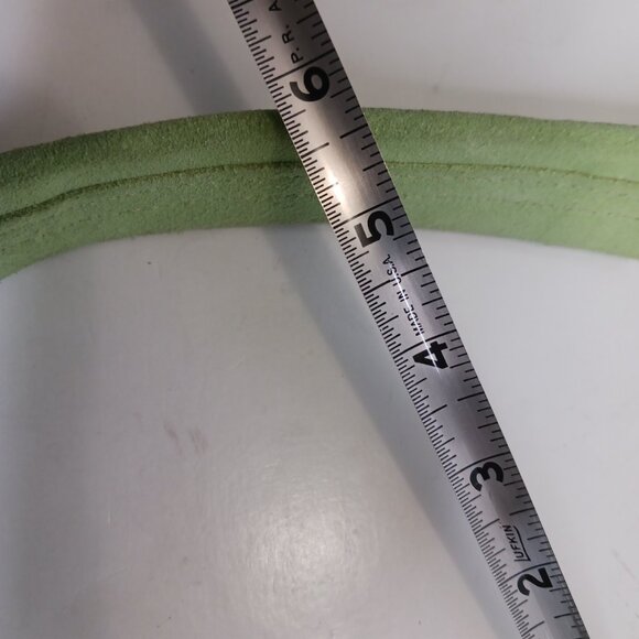 Vintage Express MCM Large Tote Light Green Suede Shoulder Bag - Picture 12 of 14